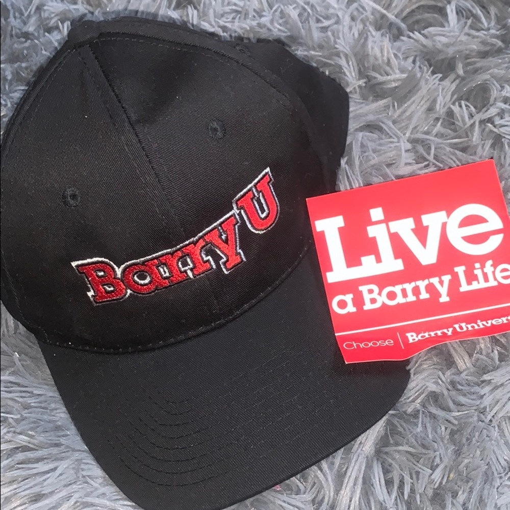 Barry U hat and car sticker and bracelet